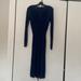 Zara Dresses | Dark Blue Pleated Long Sleeve Midi Dress | Color: Blue | Size: Xs