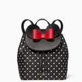 Kate Spade Bags | Kate Spade Nwt Minnie Mouse Polka Dot Black Medium Backpack Refined Leather | Color: Black/White | Size: 9.3'' H X 9.8'' W X 5.3'' D