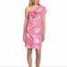 Lilly Pulitzer Dresses | Lilly Pulitzer Hottie Pink Dahlia One Shoulder Ruffled Dress | Color: Pink/White | Size: 10