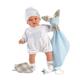Llorens Puppe Joel mit blauen Augen, Babypuppe mit weichem Körper, Puppenjunge inkl. Schnuller und Kuscheldecke, 38 cm, 1038943