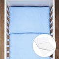 Baby Comfort 4 Piece Toddler Kids Cot Bed Set 135x100 cm Duvet Pillow Duvet Cover Pillowcase (Blue)