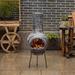 Vintiquewise Outdoor Clay Chiminea Outdoor Fireplace Scribbled Design Charcoal Burning Fire Pit w/ Sturdy Metal Stand | Wayfair QI004352