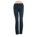 Joe's Jeans Jeans - Low Rise Skinny Leg Denim: Teal Bottoms - Women's Size 24 - Dark Wash