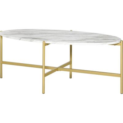 Table basse ovale michal marbre et dorée