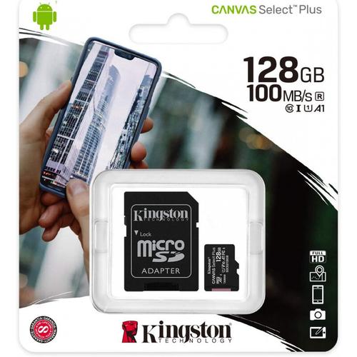 Kingston - SDCS2/128GB - MicroSDXC-Speicherkarte 128GB, Canvas Select Plus (SDCS2/128GB)
