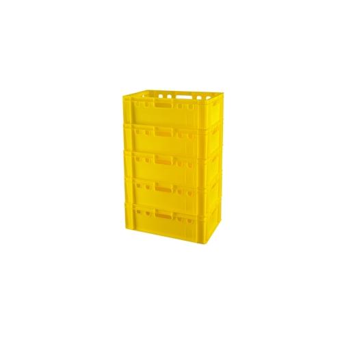 5 Stück E2 Kisten 60 x 40 x 20 cm Fleischkiste Lagerkiste Metzgerkiste in gelb