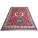 Hand Knotted Red Tribal & Geometric with Wool Oriental Rug (5'7" x 7'7") - 5'7" x 7'7"
