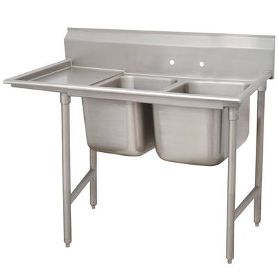 Advance Tabco 9-82-40-18 Super Saver Two Compartment Pot Sink with One Drainboard - 66" - Left Drainboard
