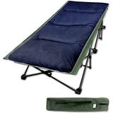 REDCAMP Folding Camping Cot w/ Mattress Pad for Adults, Cotton in Green/Blue | 16.5 H x 33 W x 78 D in | Wayfair RC18319