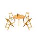 Winston Porter Cimara Round 4 - Person Outdoor Dining Set Wood/Teak in Brown/White | 95 W x 52 D in | Wayfair DSSurfliner_52Round_5_AA_2