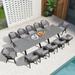 Red Barrel Studio® Shillington 14 Pieces Patio Dining Sets All-weather Wicker Patio Furniture w/ Rectangular Table Seating Sets For Garden Backyard Deck Outdoor Dining | Wayfair