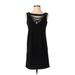 Laundry Casual Dress - A-Line High Neck Sleeveless: Black Print Dresses - Women's Size 2