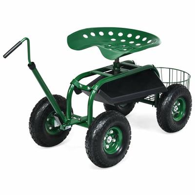 Costway Extendable Handle Garden Cart Rolling Wago...