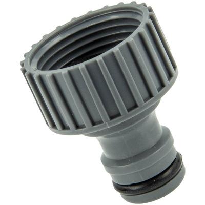 Hahnanschlussstück mit Steckkupplung und 3/4 Zoll Innengewinde - PVC-Grau Image