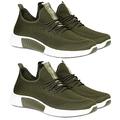 Crosshatch New Mens (2 Pack) Trainers Lace up Boys Lightweight Running Sports Gym Shoes Sneaker UK Olive 11