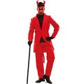 Mens Devil Lucifer Costume Red Suit Satan Halloween Theater Carnival (XL)