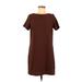 Charming Charlie Casual Dress - Shift: Tan Solid Dresses - Women's Size Small