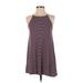 Forever 21 Casual Dress - A-Line Crew Neck Sleeveless: Purple Color Block Dresses - Women's Size Small