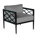 Summer Classics Elegante Patio Chair w/ Cushions, Linen in Black | 26 H x 28.5 W x 28.25 D in | Wayfair 425397+C673H6455N