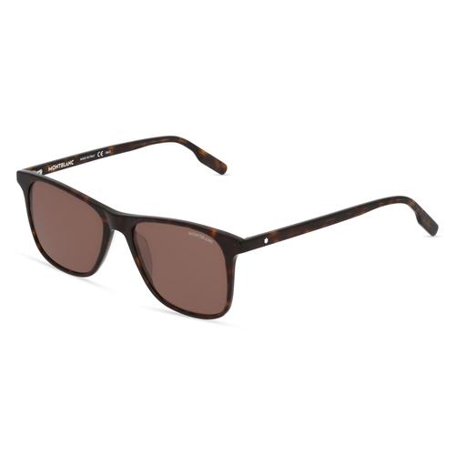 Montblanc MB 0174S Unisex-Sonnenbrille Vollrand Eckig Kunststoff-Gestell, braun