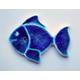 Hand Made Fish Blue and White Ceramic & Glass Wall Plaque Tile Bathroom Frost Proof Quirky