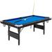 6 Feet Foldable Billiard Pool Table-Blue - 76.5" x 43.5" x 31" (L x W x H)