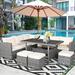 Costway 7 PCS Patio Rattan Dining Set Sectional Sofa Couch Ottoman - See Details