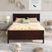 Twin Size Wood Platform Bed Sleigh Bed with Panel Design Headboard Footboard