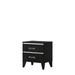 Chelsie Rubber Wood 2-drawer Nightstand with 2 Clear Acrylic Bar Handles, Decorative Sliver Trims and Wooden Tapered Leg