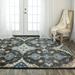 Alora Decor Muse Charcoal Grey Floral Medallion Hand-knotted Wool Rug