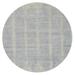 Shahbanu Rugs Gray Tone On Tone Transitional Erased Design Jacquard Hand Loomed Wool and Plant Based Silk Round Rug (9' x 9')