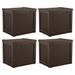 Suncast 22 Gallon Outdoor Patio Small Deck Box with Storage Seat, Java (4 Pack) - 11