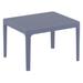 23.5" Gray Rectangular Outdoor Patio Side Table