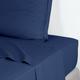 Drap plat satin de coton 240x300 bleu indigo