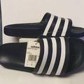 Adidas Shoes | Men Adidas Adilette Aqua Slide Sandals Size 12 Nwt | Color: Blue/White | Size: 12