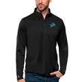 Men's Antigua Black Detroit Lions Tribute Quarter-Zip Lightweight Pullover Top