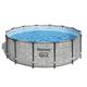 Bestway® Steel Pro MAX™ Ersatz Frame Pool ohne Zubehör Ø 427 x 122 cm, Steinwand-Optik (Cremegrau), rund