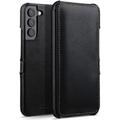 STILGUT Book Case Compatible with Samsung Galaxy S22, Leather Case with Clip Closure, Leather Case, Flip Case, Mobile Phone Case - Black Nappa