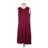 BCBGeneration Casual Dress - Shift High Neck Sleeveless: Burgundy Print Dresses - Women's Size Small