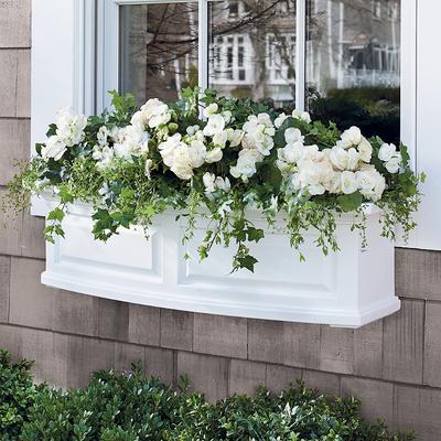 Nantucket Easy-Care Window Planter Pots - White, 3...