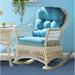 Bayou Breeze Baney Rocking Chair Wicker/Rattan/Fabric in Brown/Red | 39 H x 28 W x 30 D in | Wayfair 65BB1BFC21D14568AA0FA29950AA4CE2