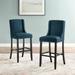 Baron Counter Stool Fabric by Modway Wood/Upholstered/Leather in Blue | 42 H x 19.5 D in | Wayfair EEI-4018-AZU