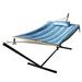 Sol 72 Outdoor™ Maegan Double Spreader Bar Hammock w/ Stand Cotton in Blue | 47.7 H x 51.5 W x 144 D in | Wayfair CE07B83991C5462892D3BA20D892BBF8