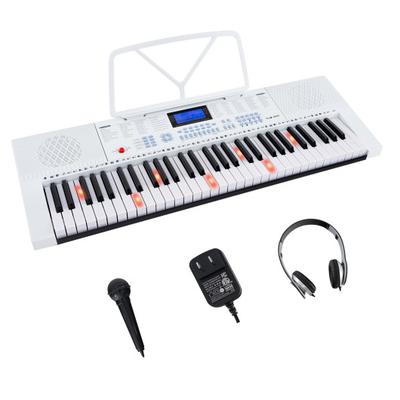 Costway 61-Key Electric Piano Keyboard for Beginner-White