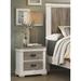 2-Tone Finish Nightstand with Black Tone Handles Bedroom Furniture