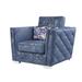Emilia Chair with 1 Pillow in 2-Tone Blue Fabric