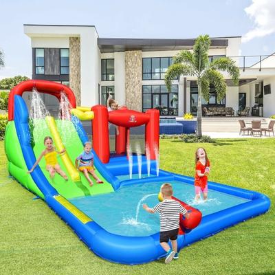 Inflatable Water Slide with Ocean Balls for Kids without Blower - 205" x 150" x 94.5" (L x W x H)