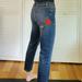 Free People Jeans | Free People Four Seasons High Rise Straight Crop Embroidered Rose Jean | Color: Blue/Red | Size: 26