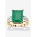 Women's Gold Over Sterling Silver Genuine Emerald And White Topaz Ring by PalmBeach Jewelry in Emerald (Size 10)
