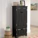 Red Barrel Studio® 4 Door Accent Cabinet Wood in Black | 48.25 H x 23 W x 12.25 D in | Wayfair ADML3047 39698115